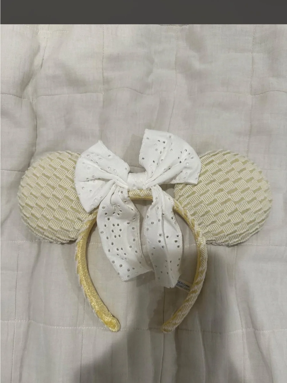 Tokyo Disney Yellow Mickey Ears with White Bow